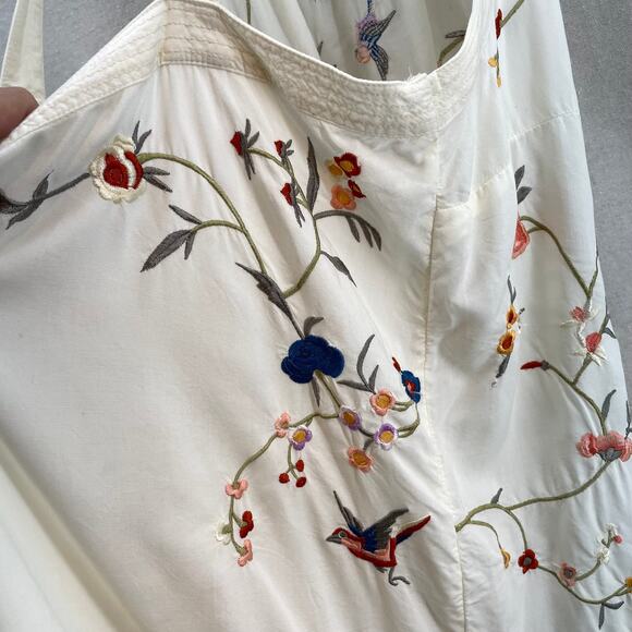 Anthropologie Gatsby Fringe Floral Bird Embroidered Tank size 14 NWT - Picture 6 of 8